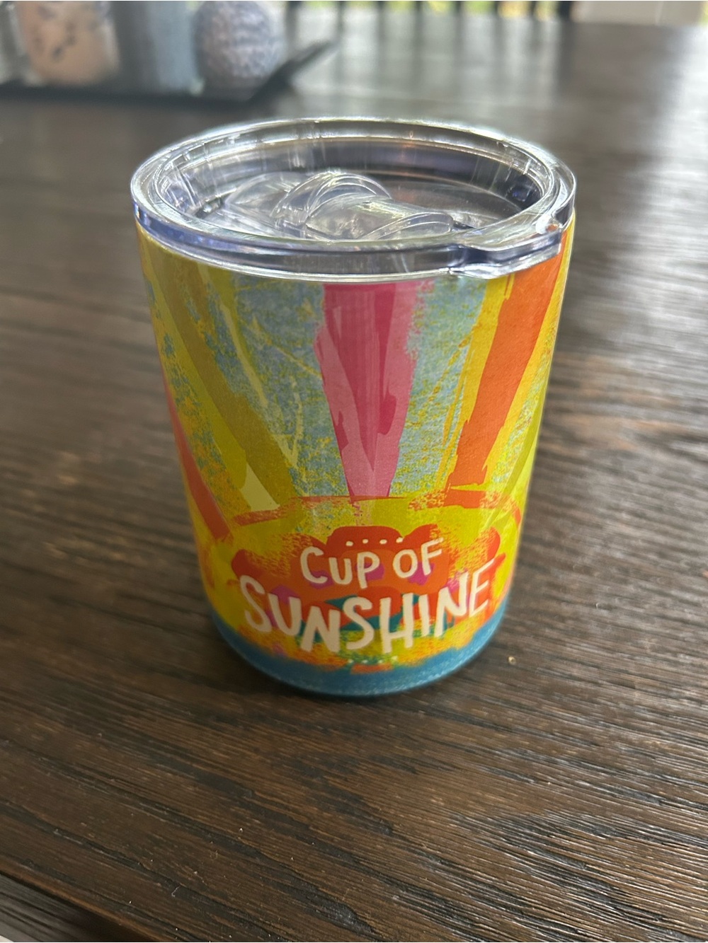 NATURAL LIFE " Cup of Sunshine☀️" Tumbler with Lid Yellow, Pink, Orange, Blue